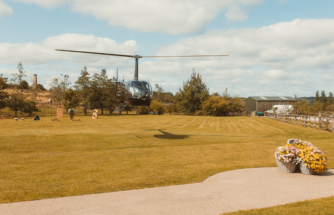 Helicopter arrival